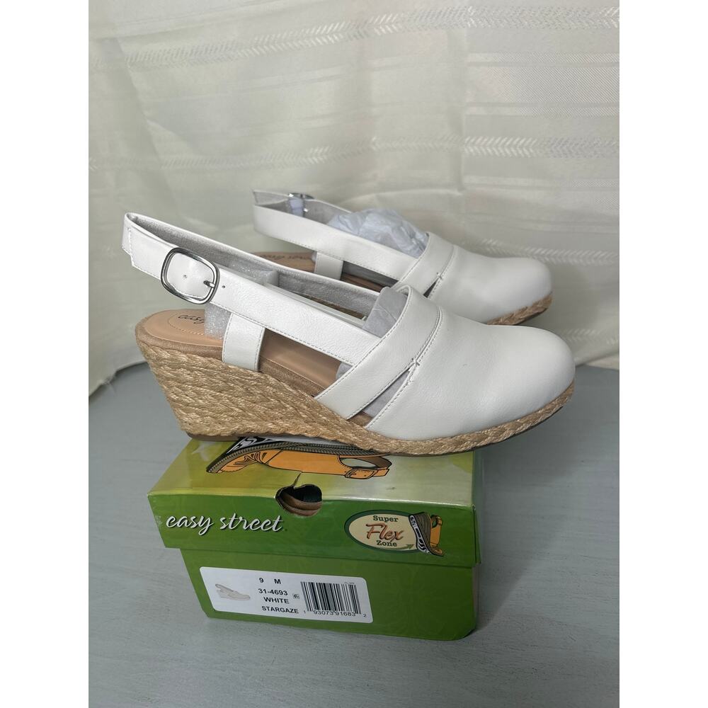 Easy Street Stargaze Espadrille Wedge Sandals White Womens Size 9M - Picture 5 of 11